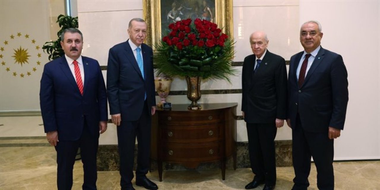 Cumhur İttifakı liderlerinden Erdoğan'a 'geçmiş olsun' ziyareti