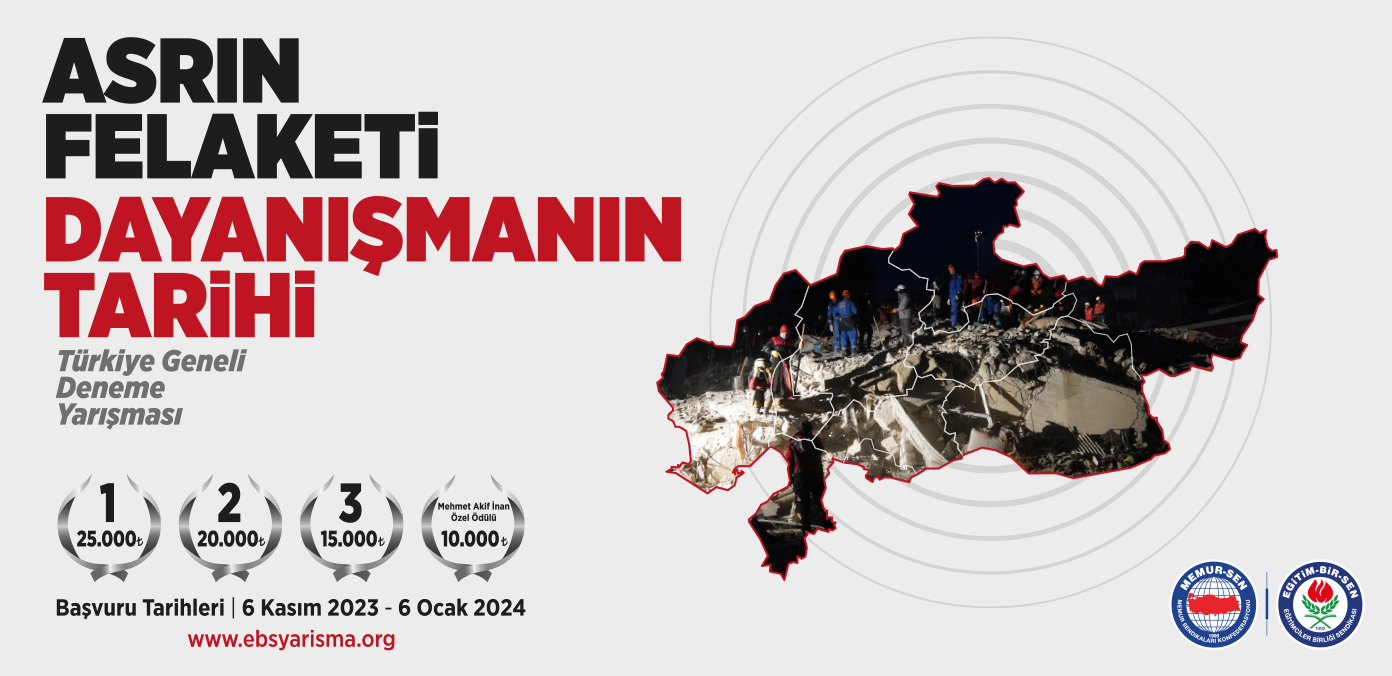 Eğitim Bir Sen'den 25 Bin Lira Ödüllü Yarışma: Asrın Felaketi Dayanışmanın Tarihi