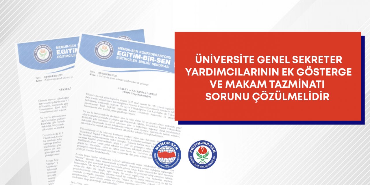 Üniversitelerde ek gösterge ve makam tazminatı sorunu çözülmelidir