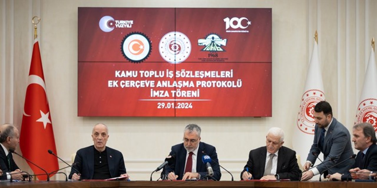 Hükümetle Sendikalar Kamu Toplu İş Sözleşmeleri Ek Çerçeve Anlaşma Protokolü İmzaladı