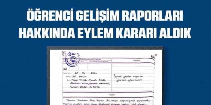 Eğitim-Bir-Sen’den Öğrenci Gelişim Raporları İçin Eylem Kararı