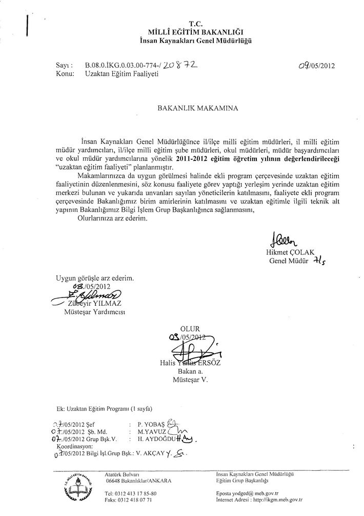 MEB'in "Uzaktan EÄŸitim Faaliyeti" yazÄ±sÄ±